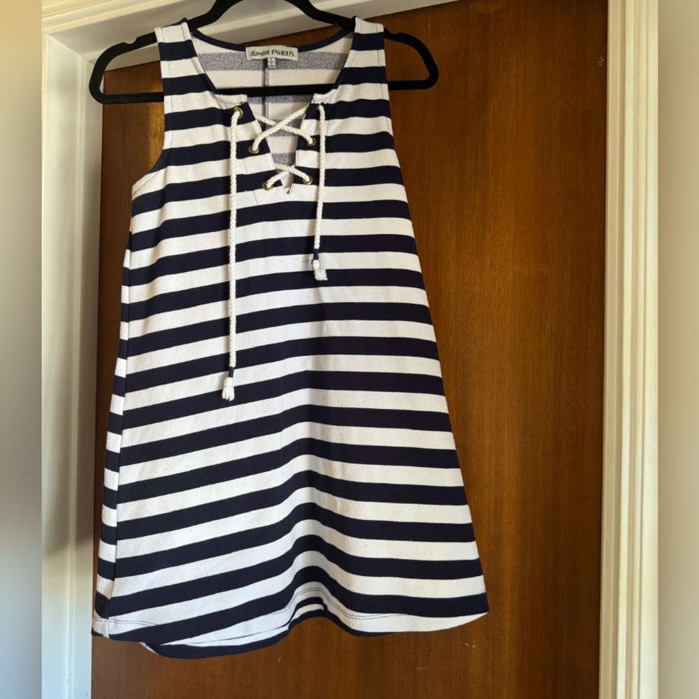 Almost Famous Navy and White Sundress Nautical Casual